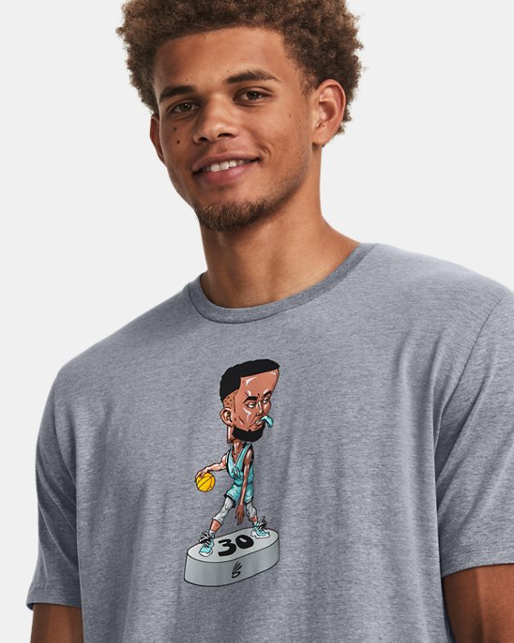 Men's Curry Bobblehead Short Sleeve in Gray image number 3